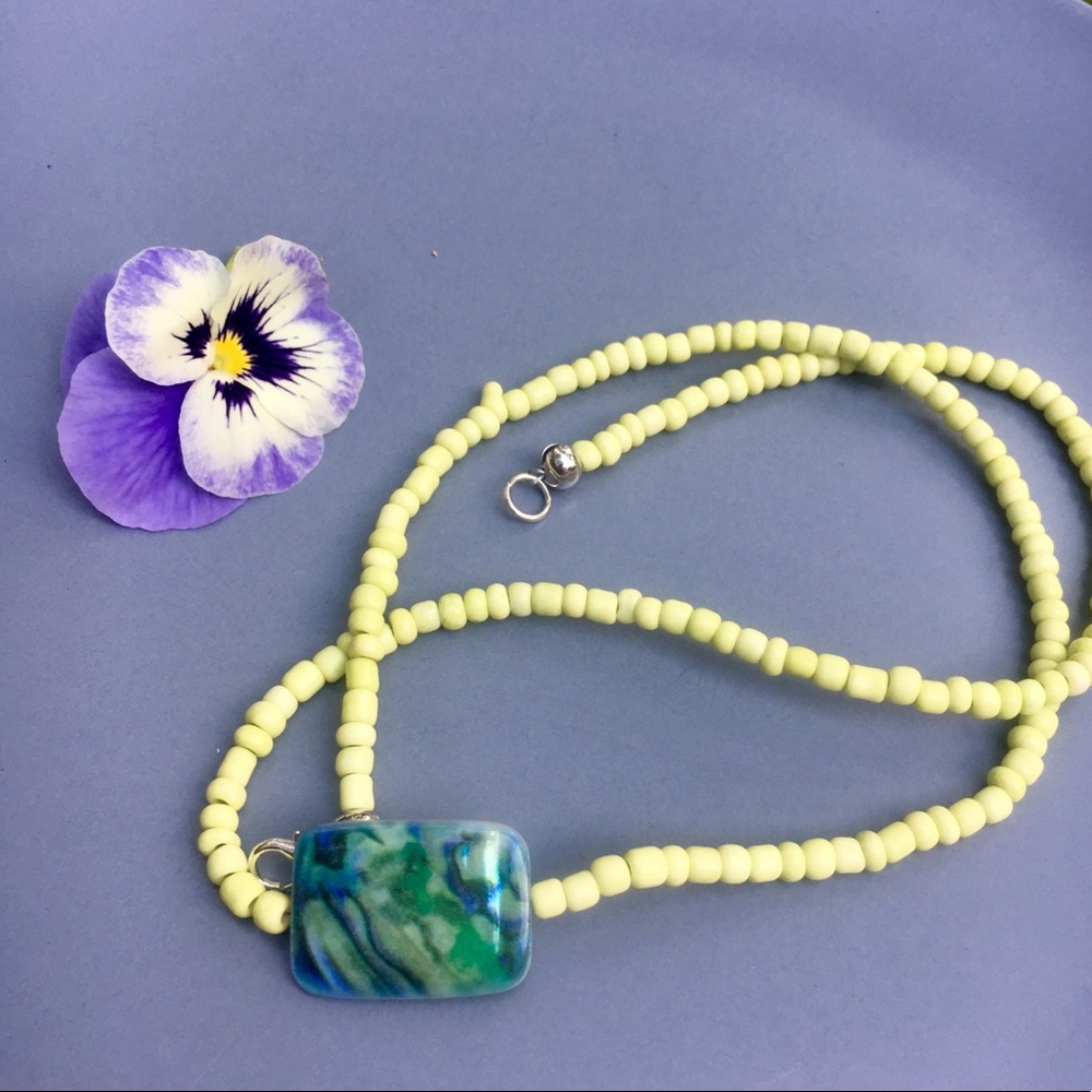Necklace green and blue